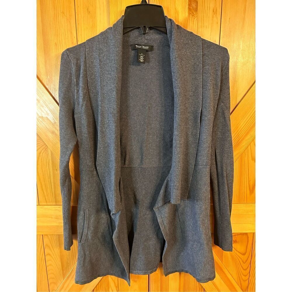 WHBM White House Black Market Women’s Long Gray Cardigan Knit Sweater Sz Small (